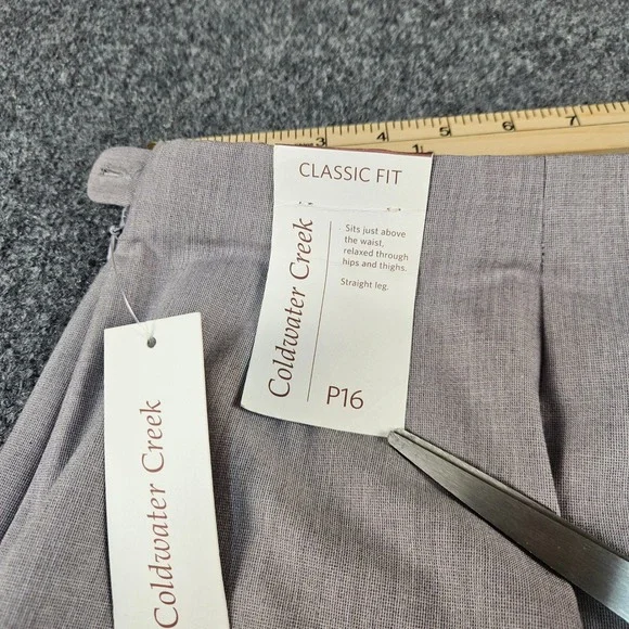 Coldwater Creek Classic Fit Straight Leg Pants Lavender Grey P16 NWT New - Picture 2 of 9